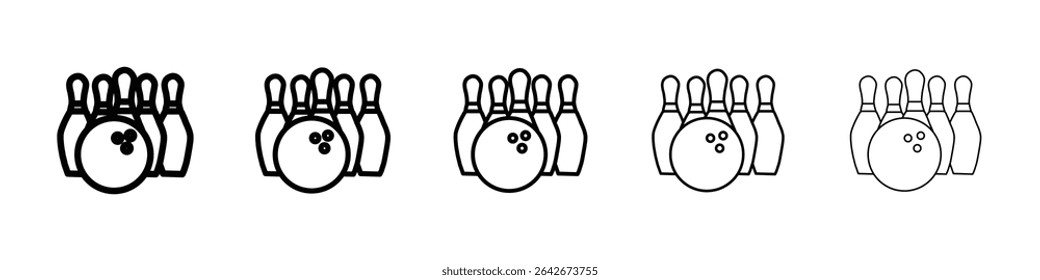 Bowling game icon isolated vector on white background set