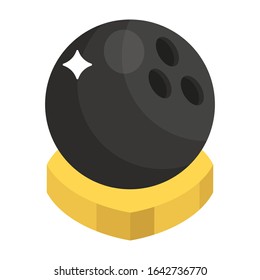 Bowling game icon isometric design