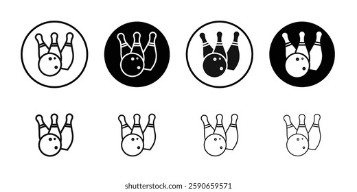 Bowling game icon line art vector