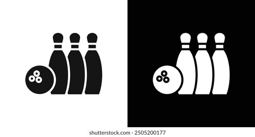 Bowling game icon logo set vector