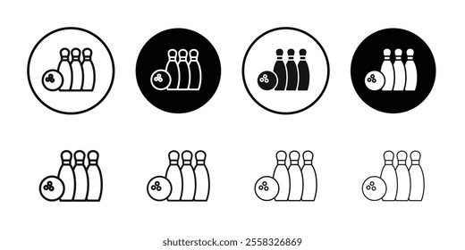 Bowling game icon logo sign set vector outline