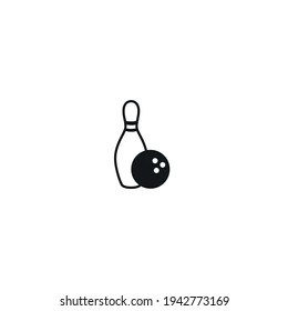 Bowlingspiel-Symbol aus grauen Linien.