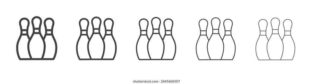 Bowling game icon outline ilustration vector symbol