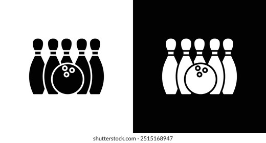 Bowling game icon Outline sign symbol set