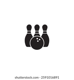 Bowling game icon silhouette image