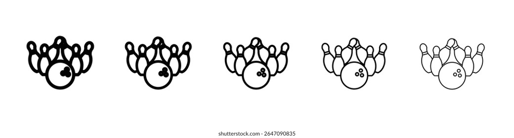 Bowling game icon vector outline symbol or illustration