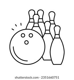 bowling game line icon vector. bowling game sign. isolated contour symbol black illustration