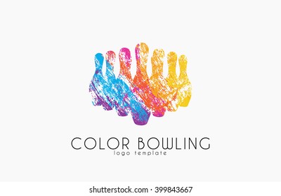 Bowling game logo. Color bowling. Sport logo