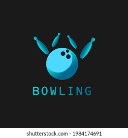 Bowling Game Logo Design Vector