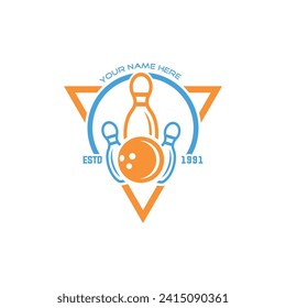 Logo del juego de boliche. Simple ilustración del logo del club de bolos para.