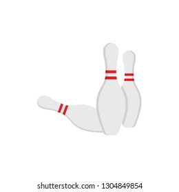 Bowling game pin ball design flat vector stock isolated on white background