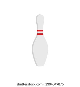 Bowling game pin ball design flat vector stock isolated on white background