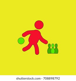 Bowling game pin ball design - vector stock