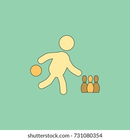 Bowling game pin ball design flat vector stock
