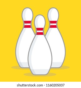 Bowling game pin ball. Vector illustration