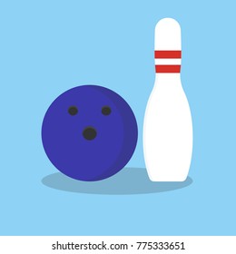 Bowling game pin ball. Vector illustration.