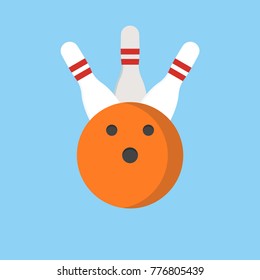 Bowling game pin ball. Vector illustration.