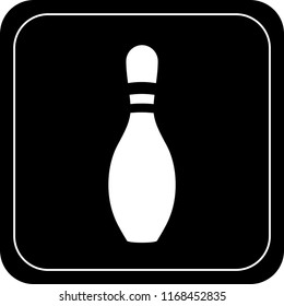 Bowling. Game pin. Icon. Vector image.