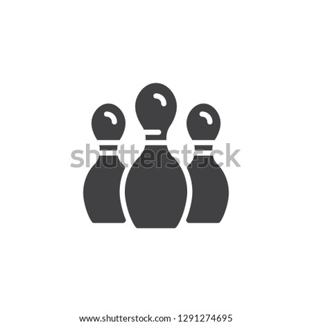Bowling game pin vector icon. filled flat sign for mobile concept and web design. Bowling skittle simple solid icon. Symbol, logo illustration. Pixel perfect vector graphics