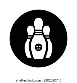 Bowling, game, pins icon. Rounded vector graphics.