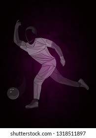 bowling game. player bowling vector