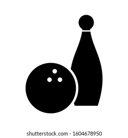 bowling game round ball black color icon vector illustration eps 10