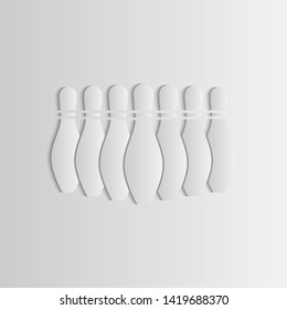 bowling game shadow Simple vector modern icon design illustration.