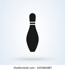 bowling game Simple vector modern icon design illustration.