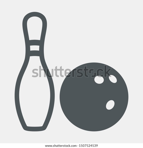 Bowling game skittle hobby quality vector\
illustration cut