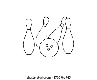Bowling, game, strike icon. Vector illustration, flat design.