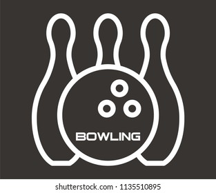 BOWLING GAME VECTOR ICON