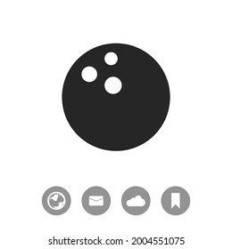 Bowling game vector icon. Ball symbol.