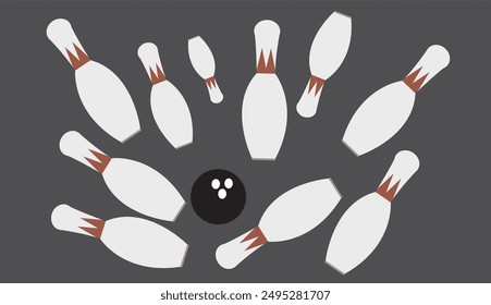 bowling game.  vector illustration.  bowling.