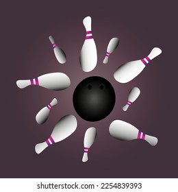 Bowling game vector pack illustration