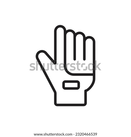 Bowling Glove Outline Icon Vector Illustration