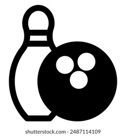 bowling glyph icon vector illustration isolated on white background