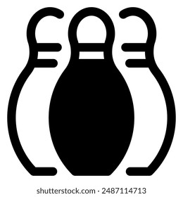 bowling glyph icon vector illustration isolated on white background