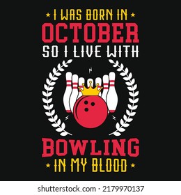 Bowling graphic vector tshirt illustration 