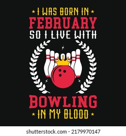 Bowling graphic vector tshirt illustration 