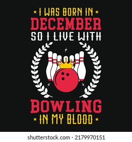 Bowling graphic vector tshirt illustration 