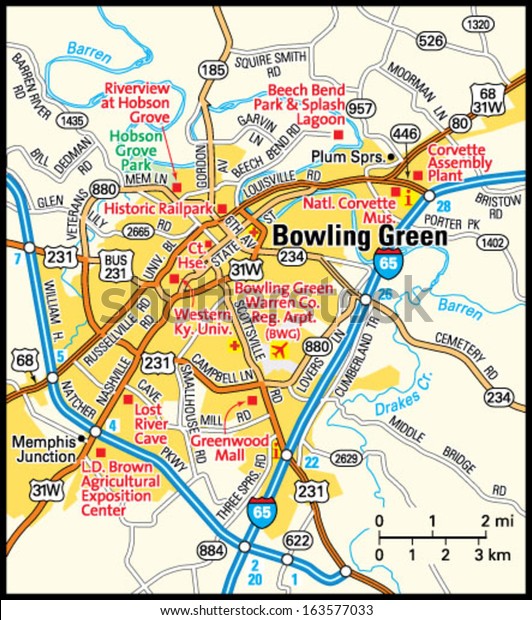Bowling Green Ky Map Minimalis 7383
