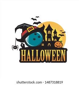  Bowling Halloween Castle Logo 04