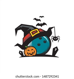  Bowling Halloween Hat Logo 03