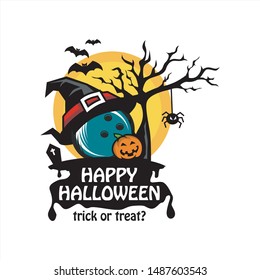  Bowling Halloween Tree Moon Logo