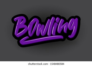 Bowling hand drawn modern brush lettering. Vector illustration logo text for business, print and advertising.