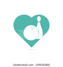 Bowling Heart Shape Concept Logo Icons Stock Vector (Royalty Free ...