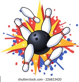 Bowling hit illustration