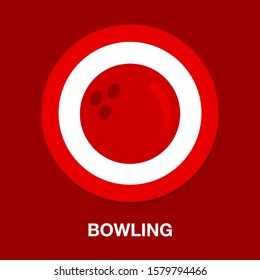 Bowling icon, bowling ball illustration - play Bowling icon