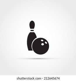 Bowling Icon, Ball And Pin