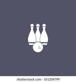 Bowling icon. ball and pin